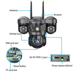 VTS29 6MP Multi - lens Panoramic Solar Surveillance PTZ Dome Camera - Trustpick