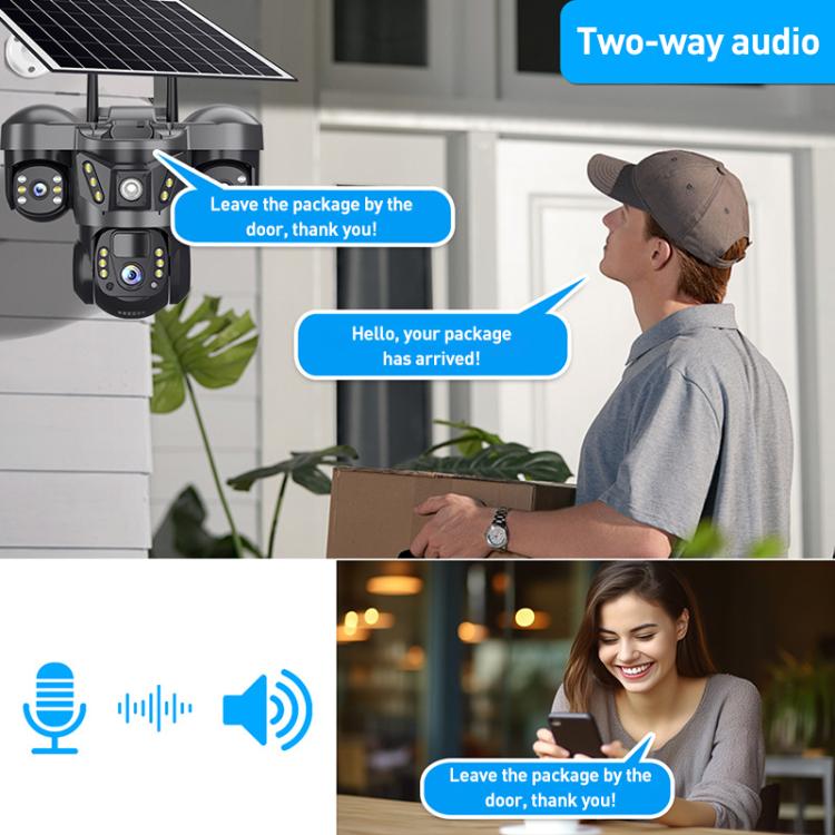 VTS29 6MP Multi - lens Panoramic Solar Surveillance PTZ Dome Camera - Trustpick