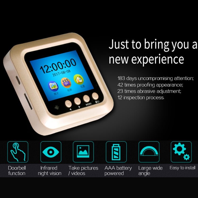 W5 2.4 inch Screen 2.0MP Security Camera No Disturb Peephole Viewer Doorbell, Support TF Card / Night Vision / Video Recording - Trustpick