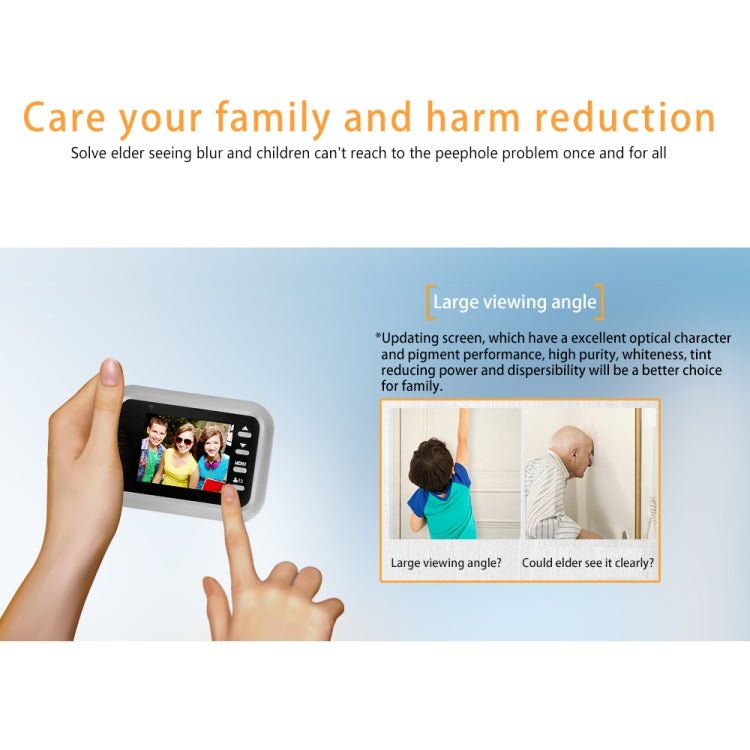 W8 - S 2.4 inch Screen 2.0MP Security Camera No Disturb Peephole Viewer, Support TF Card - Trustpick