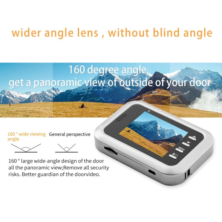 W8 - S 2.4 inch Screen 2.0MP Security Camera No Disturb Peephole Viewer, Support TF Card - Trustpick