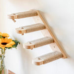 Wall Mounted Cat Climbing Frame Wooden Sisal Cat Jumping Platform Multi - Level Climbing Stairs - Trustpick