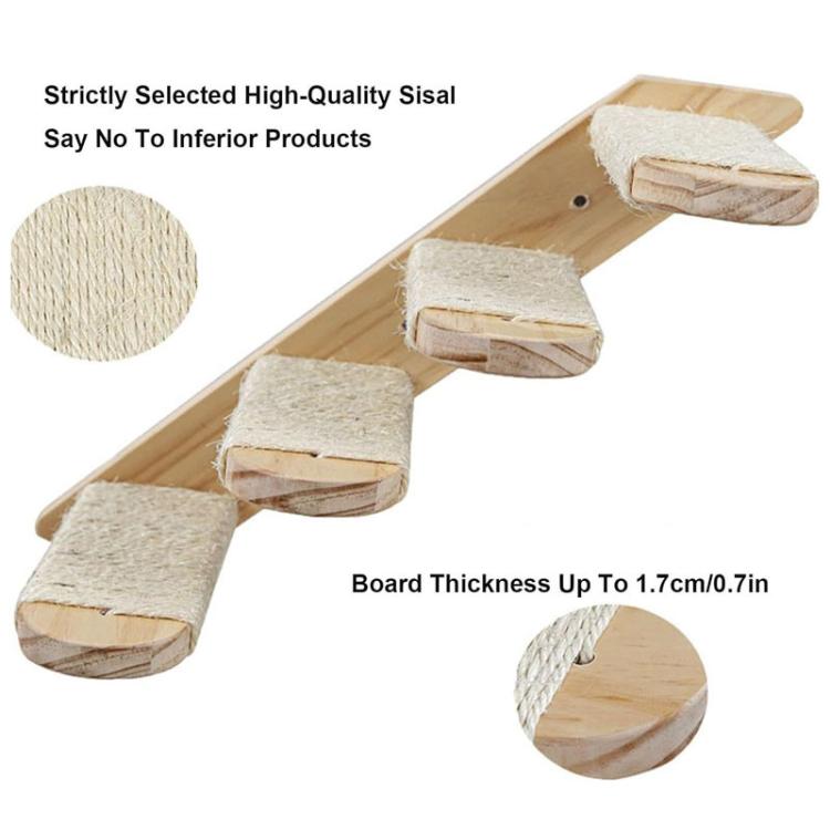 Wall Mounted Cat Climbing Frame Wooden Sisal Cat Jumping Platform Multi - Level Climbing Stairs - Trustpick