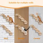 Wall Mounted Cat Climbing Frame Wooden Sisal Cat Jumping Platform Multi - Level Climbing Stairs - Trustpick