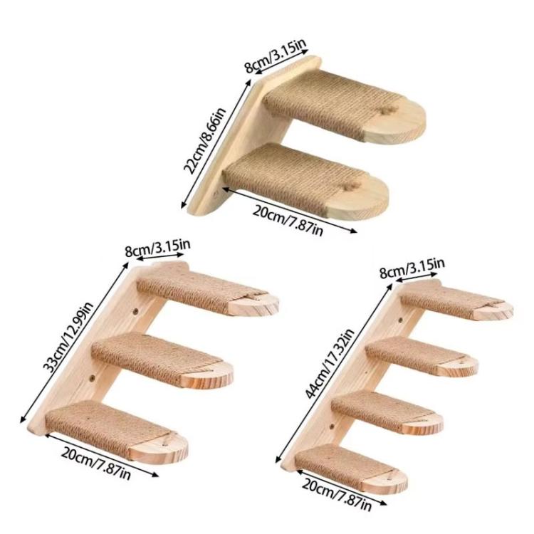 Wall Mounted Cat Climbing Frame Wooden Sisal Cat Jumping Platform Multi - Level Climbing Stairs - Trustpick