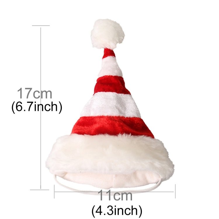 Western Red and White Striped Pet Dog Christmas Hat, Comfortable Children Dressing Up Christmas Hat - Trustpick