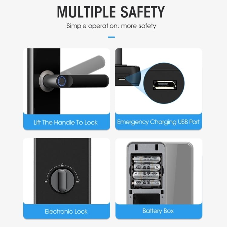 Wifi Fingerprint Lock Home Security Door Password Lock Supports APP Remote Unlocking - Trustpick