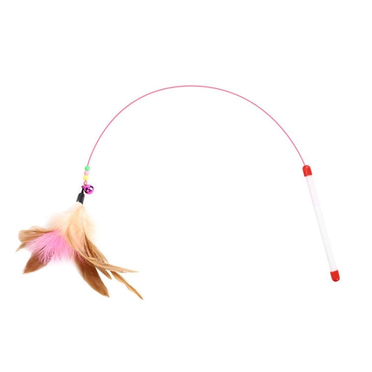 Wire Funny Cat Stick With Bell Cat Toy, Style: Feather - Trustpick