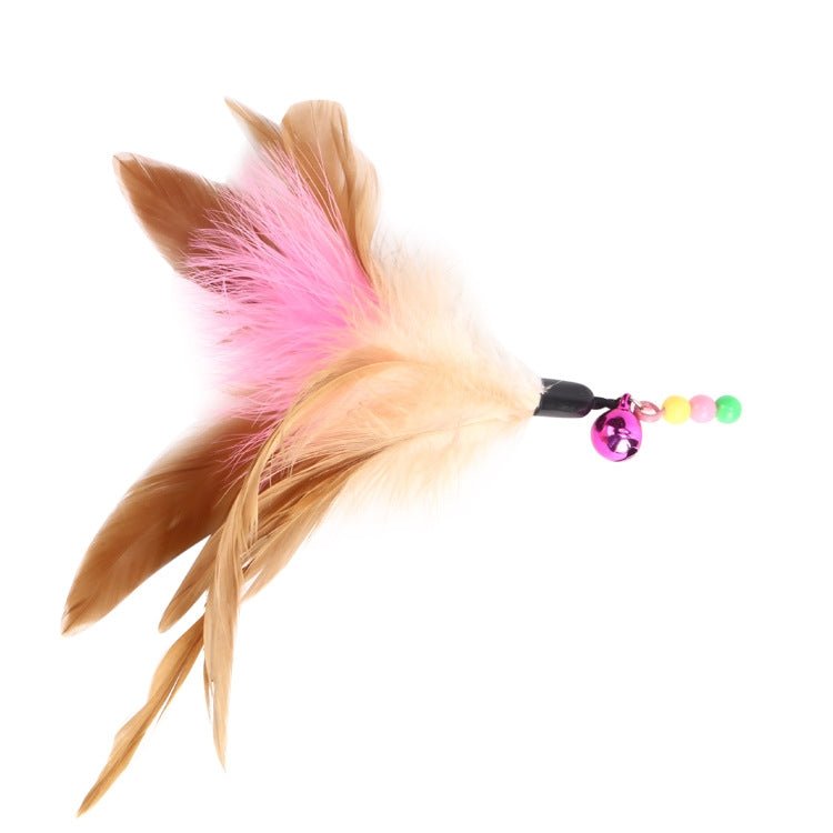 Wire Funny Cat Stick With Bell Cat Toy, Style: Feather - Trustpick