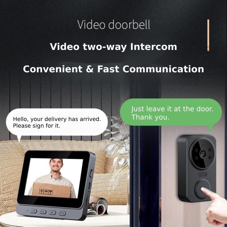 Wireless 2.4G Visual Intercom Doorbell 4.3 inch IPS Screen with Camera Monitor Night Vision - Trustpick