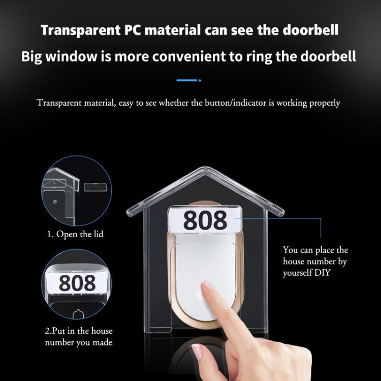 Wireless Doorbell Waterproof Cover Outdoor Doorbell Transparent Rain Protection Case - Trustpick