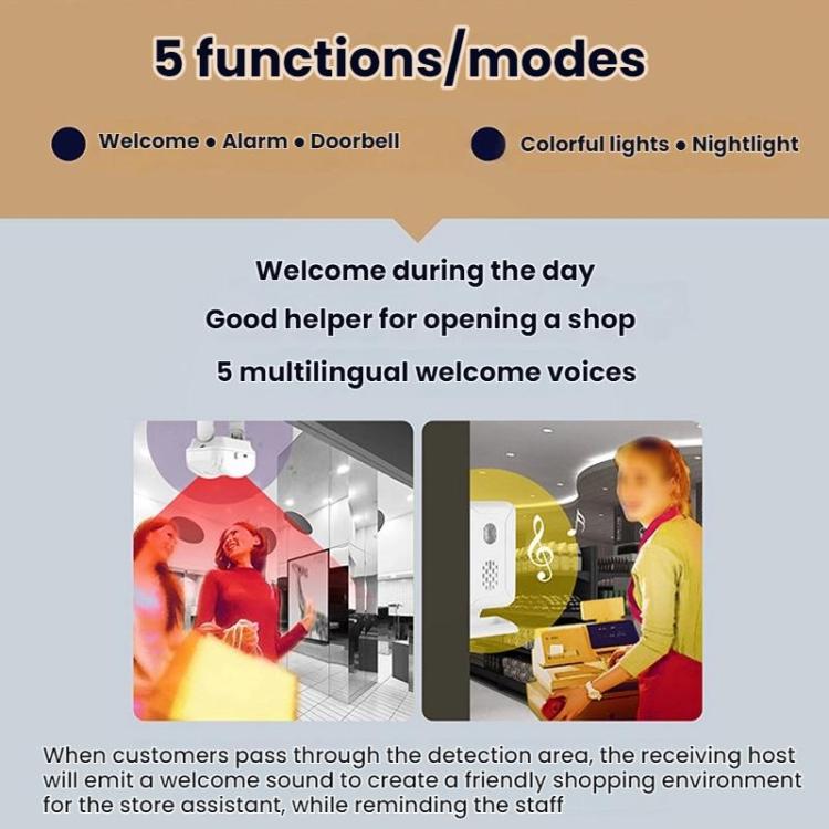 Wireless Infrared Sensor Split Supermarket Welcome Doorbell - Trustpick