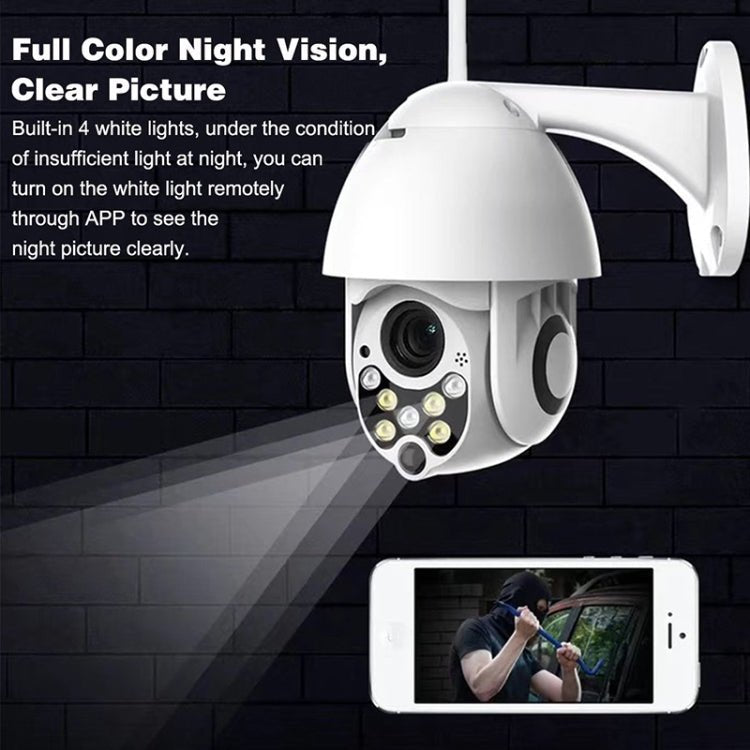 Wireless Surveillance Camera HD PTZ Home Security Outdoor IP66 Waterproof Network Dome Camera, Support Night Vision & Motion Detection & TF Card, US Plug - Trustpick