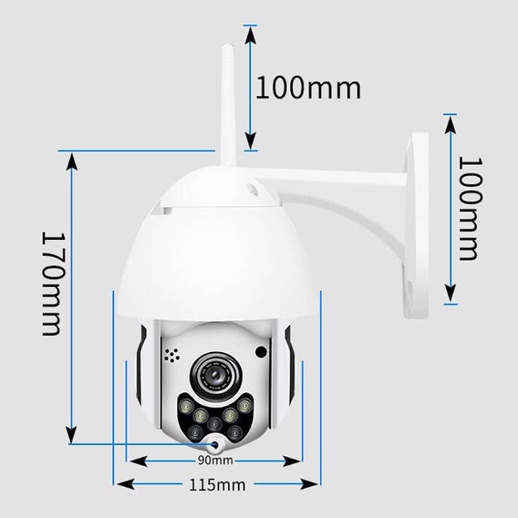 Wireless Surveillance Camera HD PTZ Home Security Outdoor IP66 Waterproof Network Dome Camera, Support Night Vision & Motion Detection & TF Card, US Plug - Trustpick