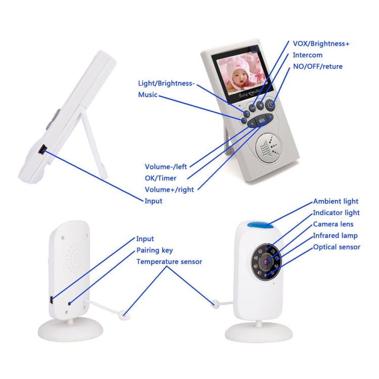 WLSES GB101 2.4 inch Wireless Surveillance Camera Baby Monitor, US Plug - Trustpick