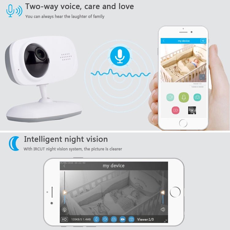 WLSES GC60 720P Wireless Surveillance Camera Baby Monitor, EU Plug - Trustpick