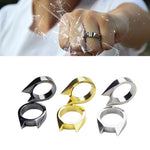 Women Men Safety Survival Ring Tool Self Defence Stainless Steel Finger Defense Ring - Trustpick