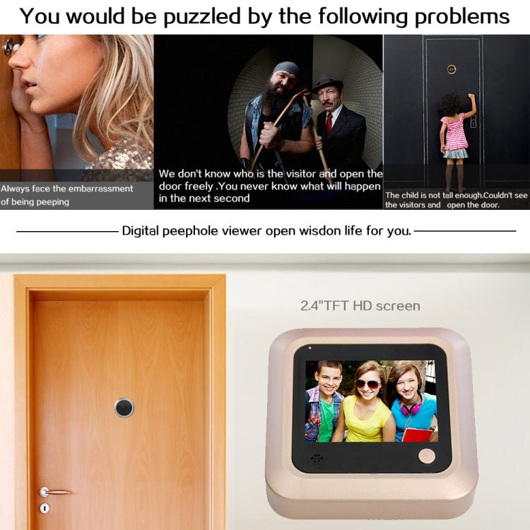 X5 2.4 inch Screen 2.0MP Security Camera No Disturb Peephole Viewer, Support TF Card - Trustpick