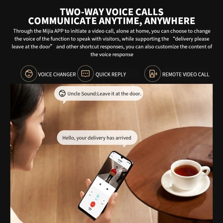 Xiaomi Smart Cat Eye 2 HDR 5 inch 3MP HD Camera 180 Degree Wide Angle Lens 940nm Infrared Night Vision Intercom Doorbell - Trustpick