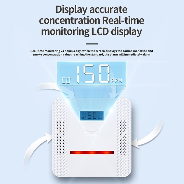 XY - S510COM 2 in 1 Carbon Monoxide Smoke Composite Alarm Detector without Battery - Trustpick