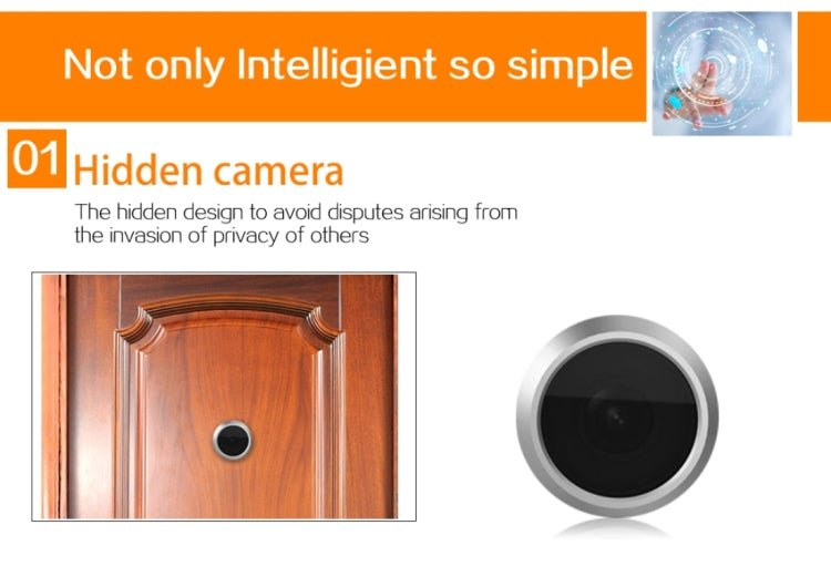 YB - 43CH 4.3 inch Screen 1.0MP Security Camera Door Peephole with One - key to Watch Function - Trustpick
