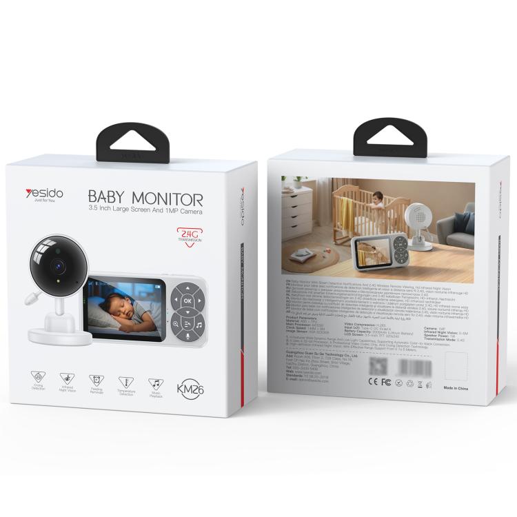 Yesido KM26 3.5 inch TFT screen 2.4G Baby Monitor Care Camera, Plug: UK Plug - Trustpick