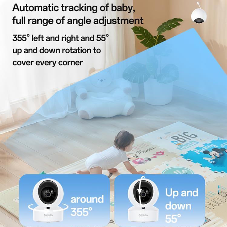 Yesido KM28 5 inch LCD Screen 2.4G WiFi Baby Monitor Care Camera, Plug: UK Plug - Trustpick