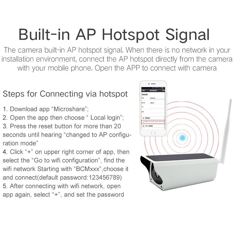 YS - Y4 1080P HD Solar Wifi Battery Camera, Support Motion Detection & Infrared Night Vision & SD Card(Max 32GB) - Trustpick