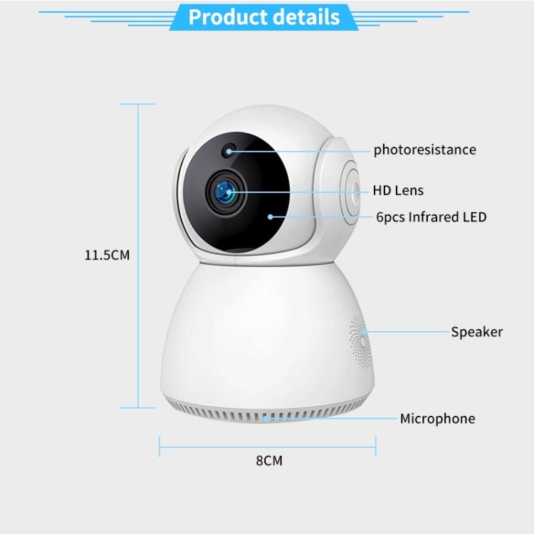 YT24 V380 1.0MP Pan - tilt IP Camera WiFi Smart Security Camera, Support TF Card / Two - way Audio / Motion Detection / Night Vision - Trustpick