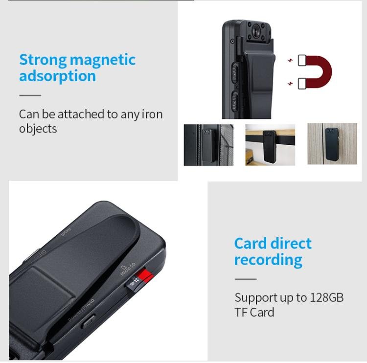 Z7 1080P HD Night Vision Magnetic Video Recorder with Back Clip - Trustpick