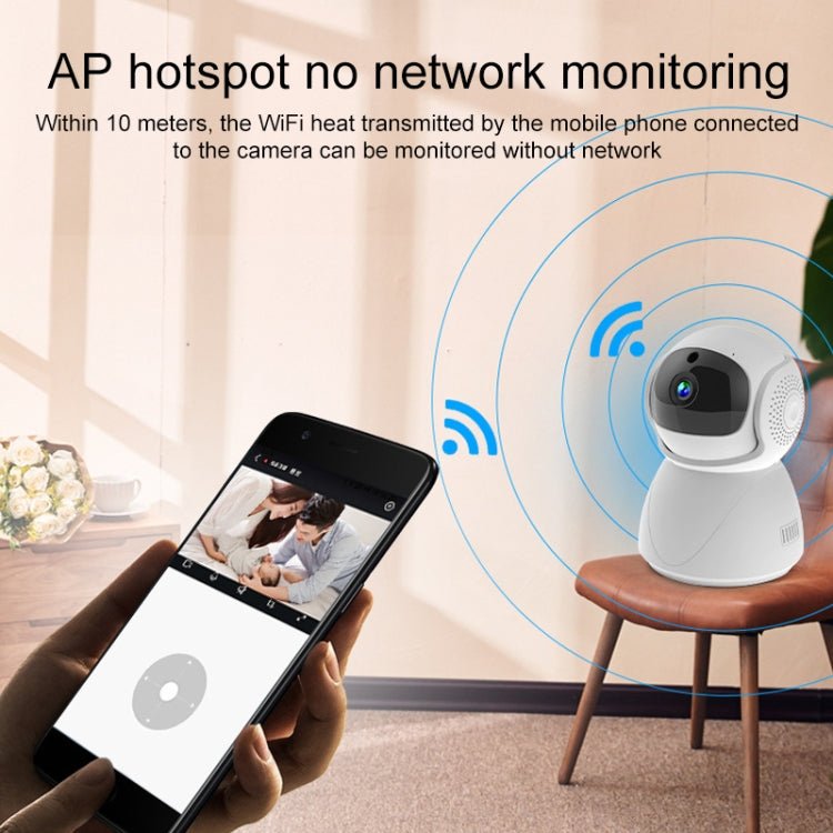 ZAS - 5G01 1080P Home 5G WiFi Dual - band Panoramic Camera, Support IR Night Vision & TF Card Slot & AP Hot Spot & Designated Alarm Area, UK Plug - Trustpick